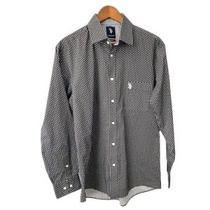 Polo Button Up Shirt Mens Size Large Slim fit business casual dress shirt